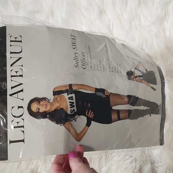 SEXY SWAT-Kostüm Für Damen – Schwarz, Mit Handschuhen & Strumpfband